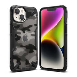 Ringke Fusion X Design Case Compatible with iPhone 14 (6.1 Inch) , Clear Hard Back Heavy Duty Shockproof Advanced Protective TPU Bumper Phone Cover    Designed for iPhone 14 (6.1 Inch)  Camo Black